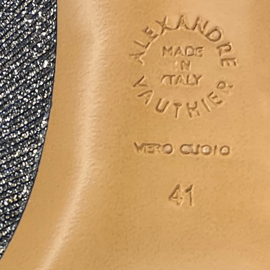 Alexandre Vauthier Silver Metallic Glitter Lurex Ankle Boots