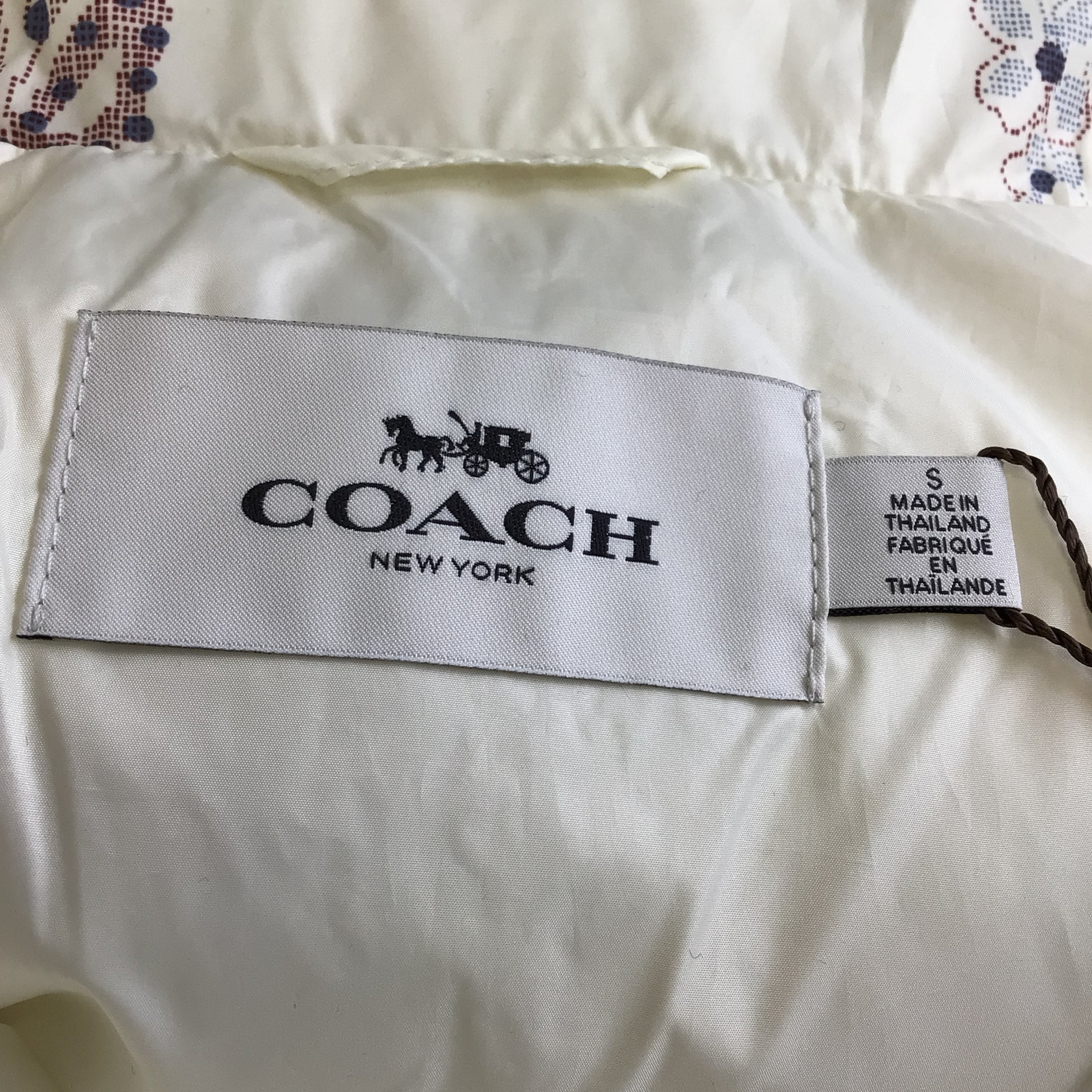 Coach Cream Multi Floral Print Short Puffer Jacket