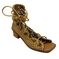 Load image into Gallery viewer, Stella McCartney Tan Woven Lace Up Sandals
