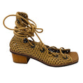 Load image into Gallery viewer, Stella McCartney Tan Woven Lace Up Sandals
