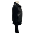 Load image into Gallery viewer, Theory Black Wilmore Bonded Leather Ribbed Jacket
