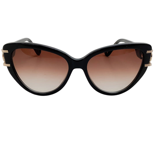Lanvin Black with Gold Logo Arms Sunglasses
