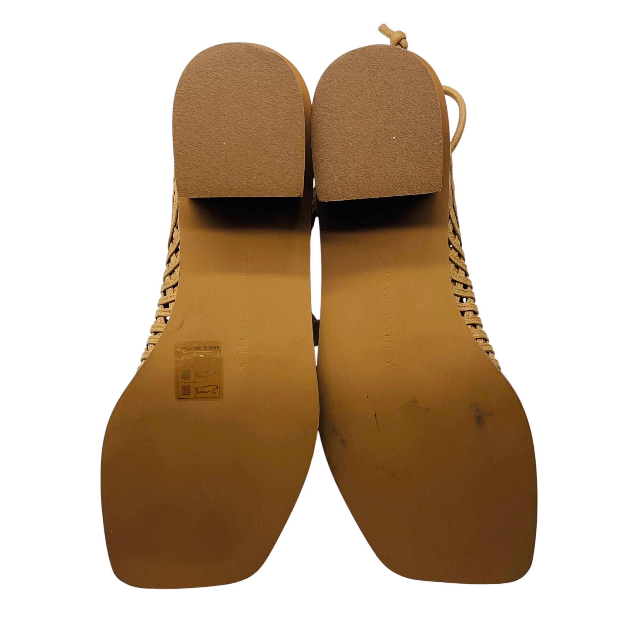 Stella McCartney Tan Woven Lace Up Sandals