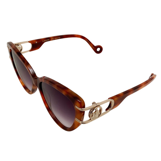 Lanvin Brown with Gold Logo Arms Sunglasses