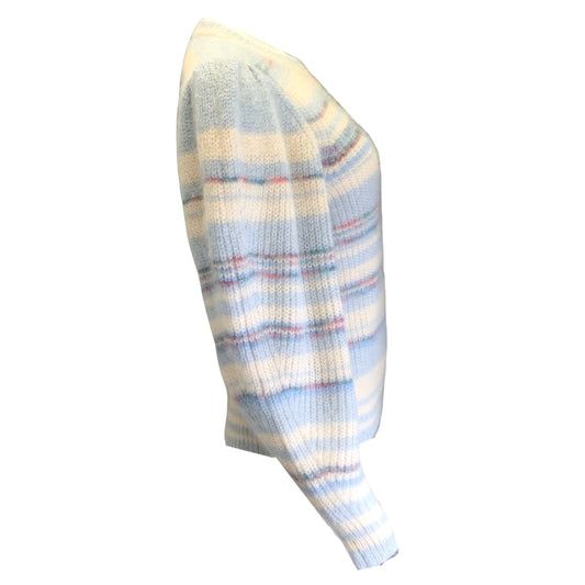 Isabel Marant Etoile Light Blue Multi Eleonore Striped Mohair Sweater