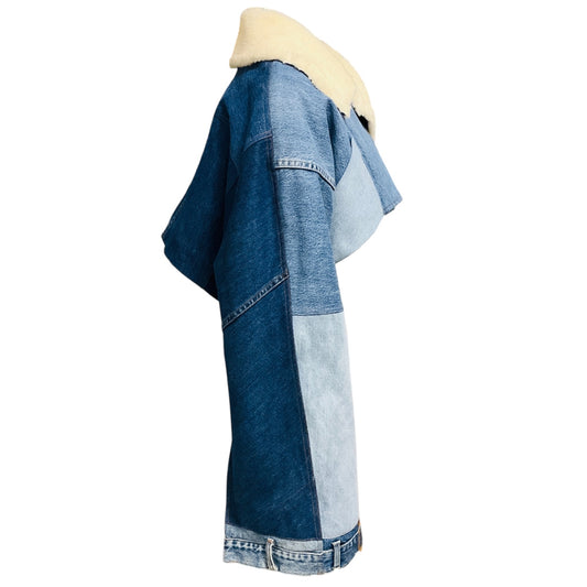 A.W.A.K.E. MODE Blue Denim Upcycled Denim Cropped Jacket