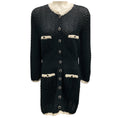 Load image into Gallery viewer, Chanel Black / White 2022 Open Knit Cardigan Sweater Dress
