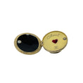 Load image into Gallery viewer, Chanel 2010 Red / Brushed Gold CC Logo Circular Enamel Locket Ring
