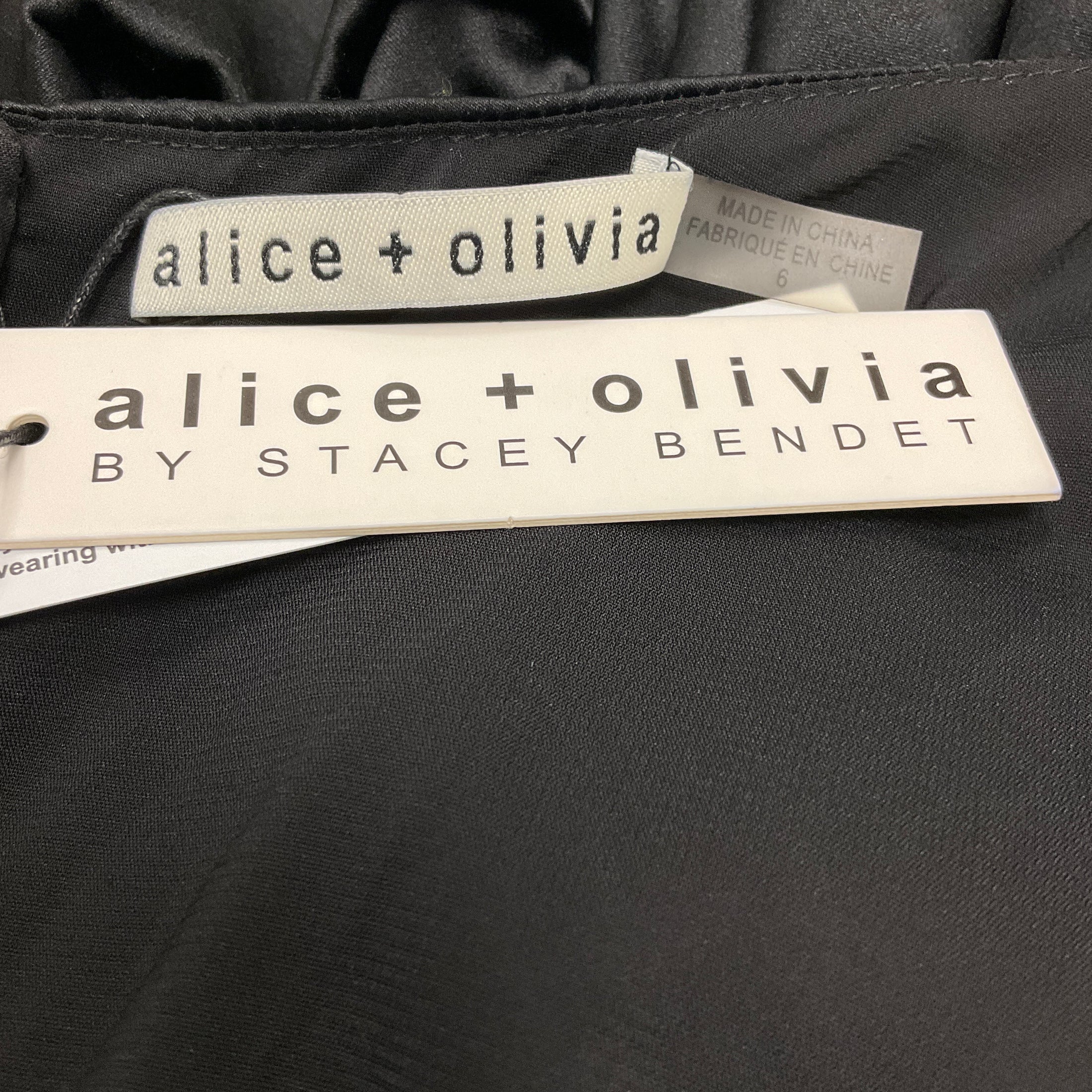 Alice + Olivia Black Katrice Velvet Puff Sleeve Mini Dress