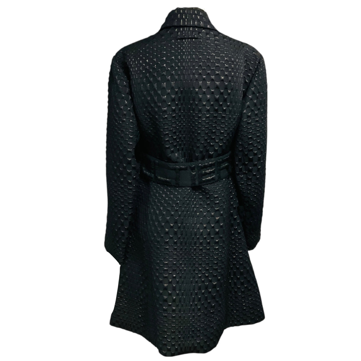 Jean Paul Gaultier Black Double Breasted Shimmer Jacquard Coat