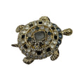 Load image into Gallery viewer, Chanel 2019 CC Logo Strass Crystal Embellished Light Gold Turtle Brooch
