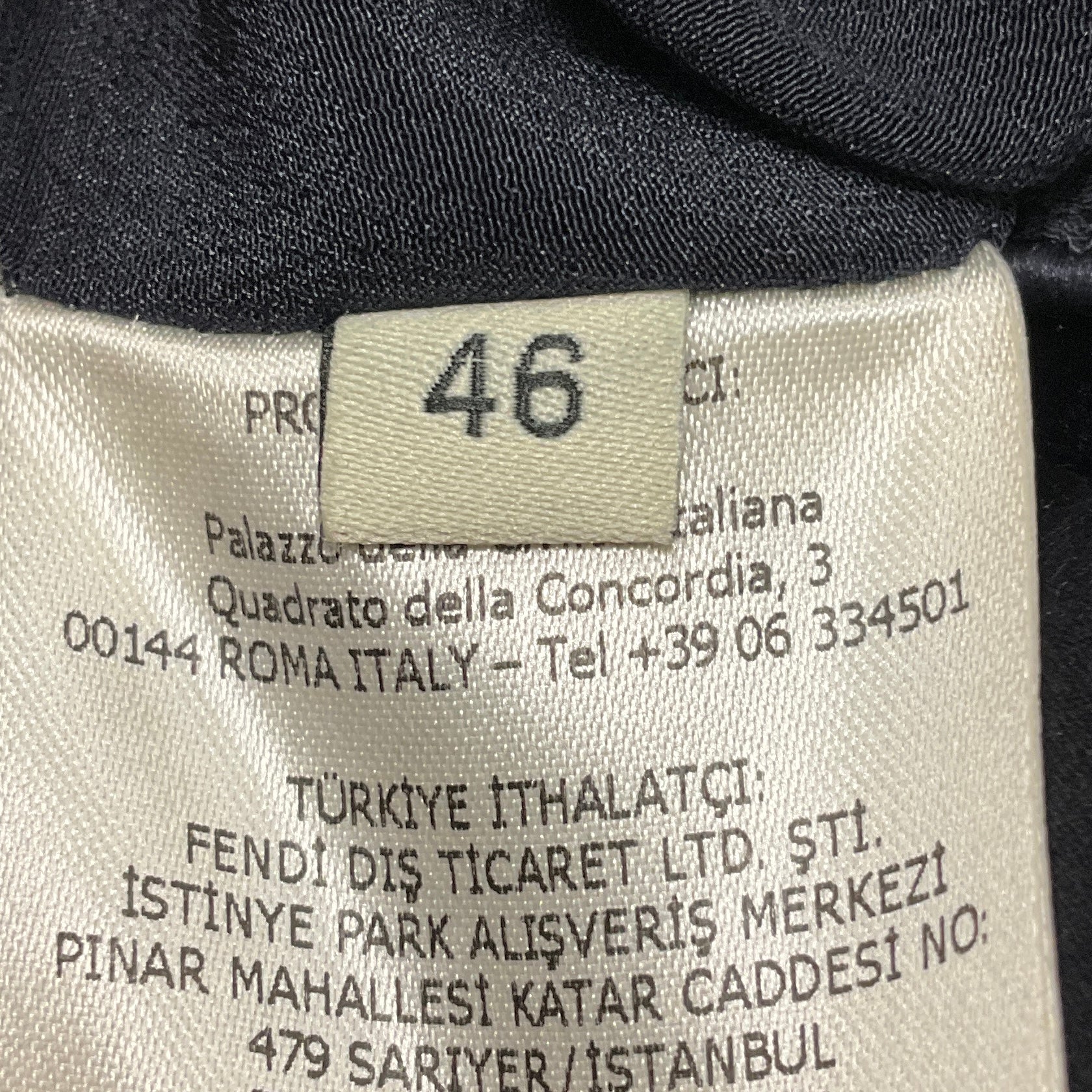 Fendi Midnight Blue Draped Duchess Satin Dress