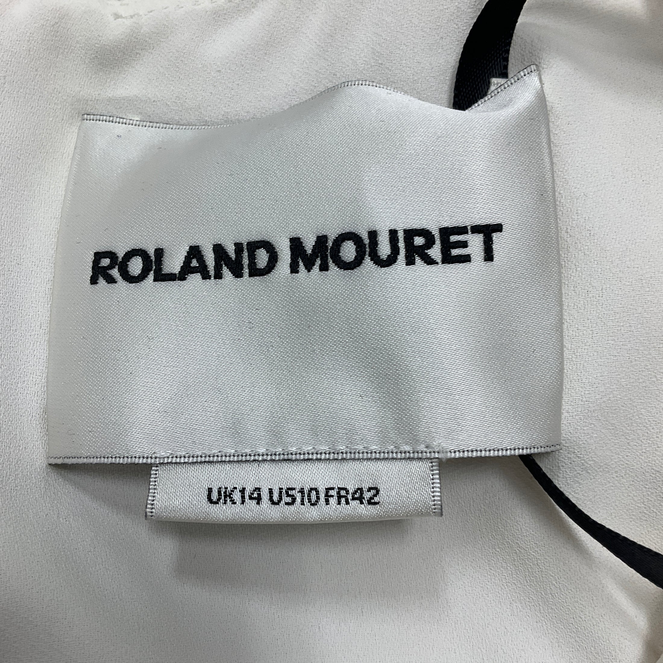 Roland Mouret Cream Long Sleeve Boucle Midi Dress