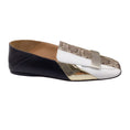 Load image into Gallery viewer, Sergio Rossi Gold Multi Logo Plaque Embellished Slip-On Leather Loafers
