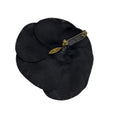 Load image into Gallery viewer, Chanel Black Camellia Silk Brooch

