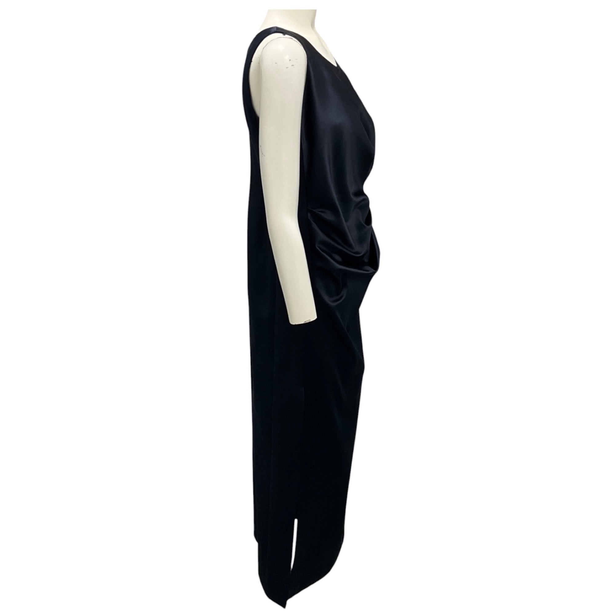 Fendi Midnight Blue Draped Duchess Satin Dress