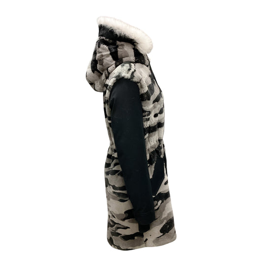 Mackage Grey Suri Camo Rabbit Fur Parka Coat