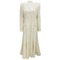 Load image into Gallery viewer, Roland Mouret Cream Long Sleeve Boucle Midi Dress
