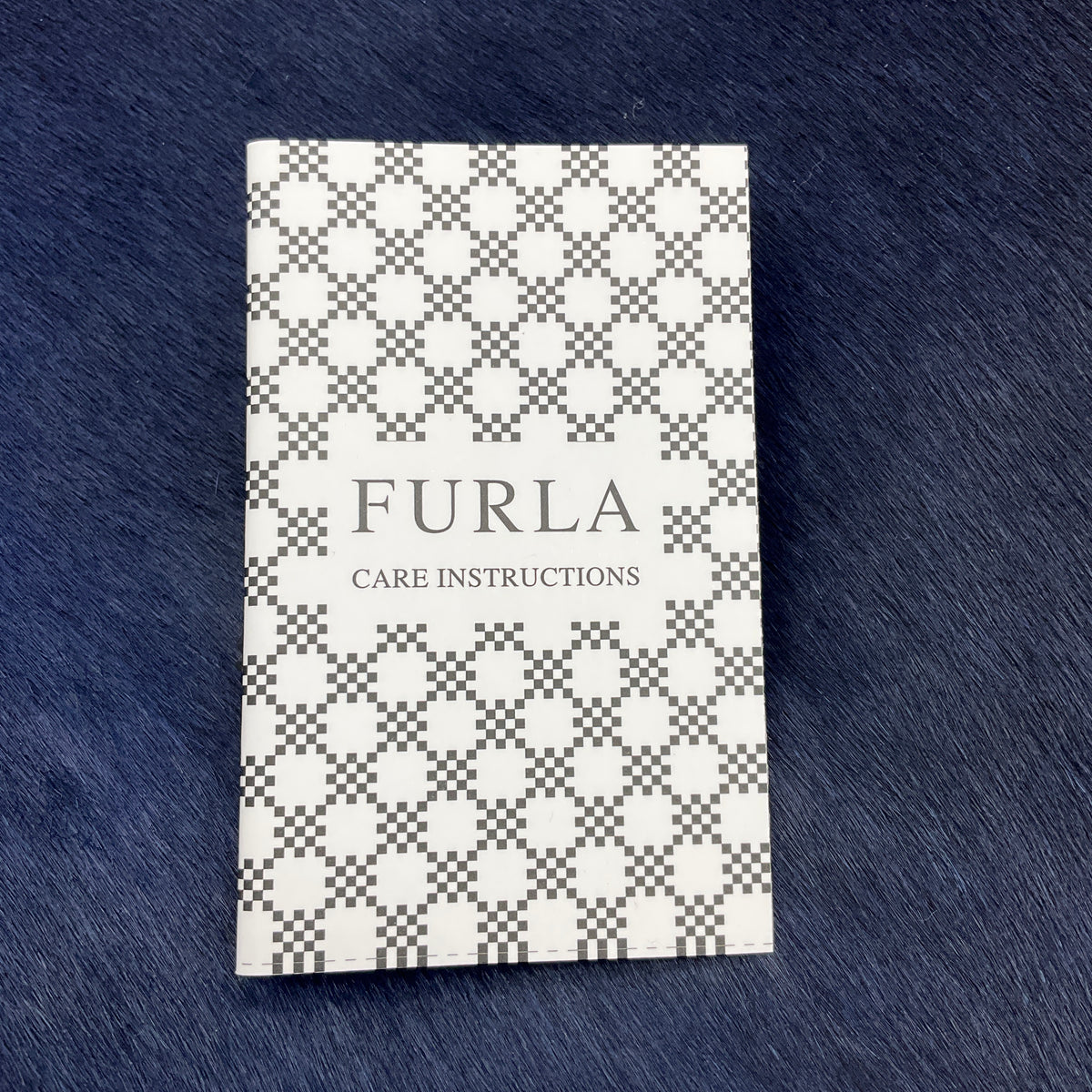Furla Navy Blue / Black Calf Hair and Leather Shoulder Bag