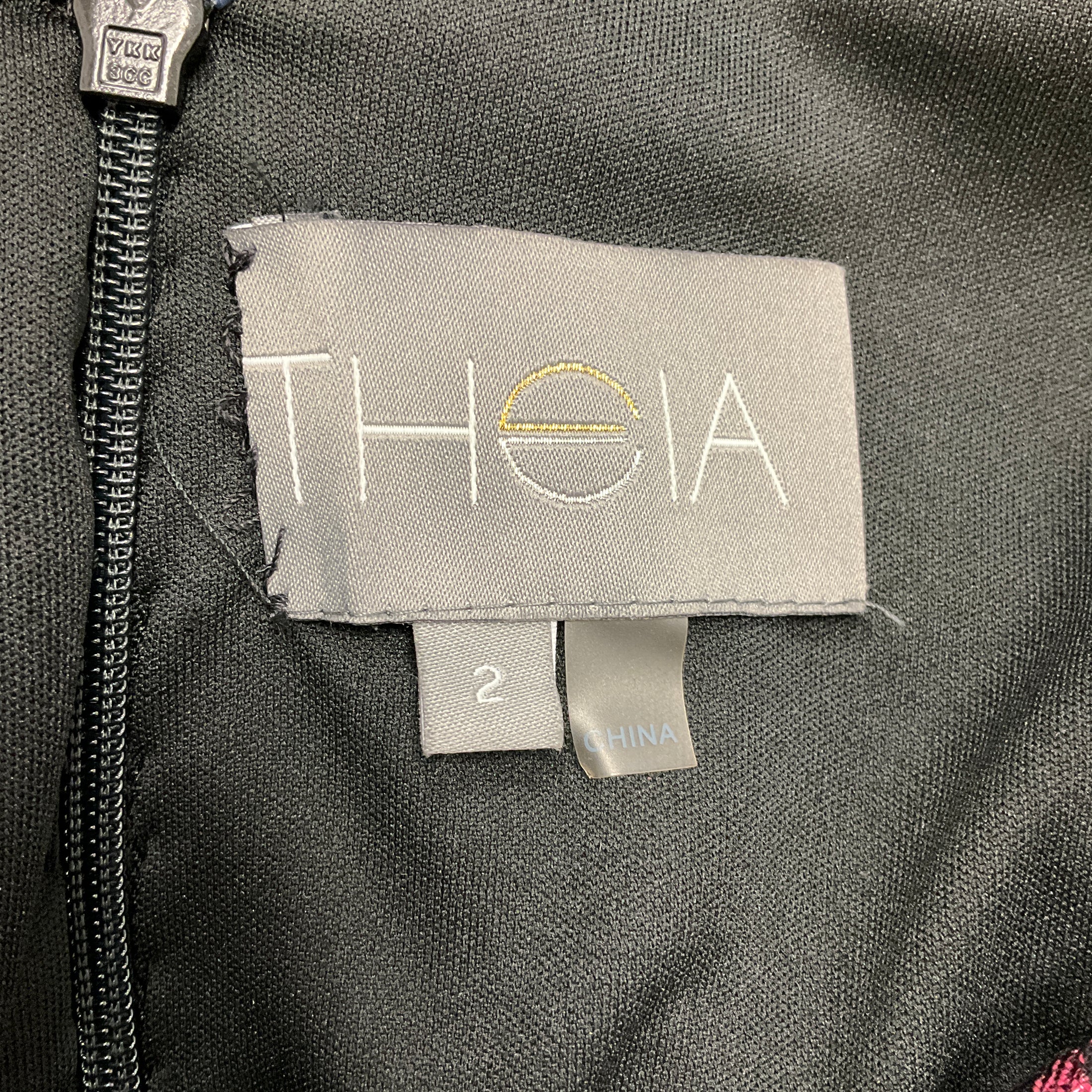 Theia Couture Blackberry Jacquard Cocktail Dress