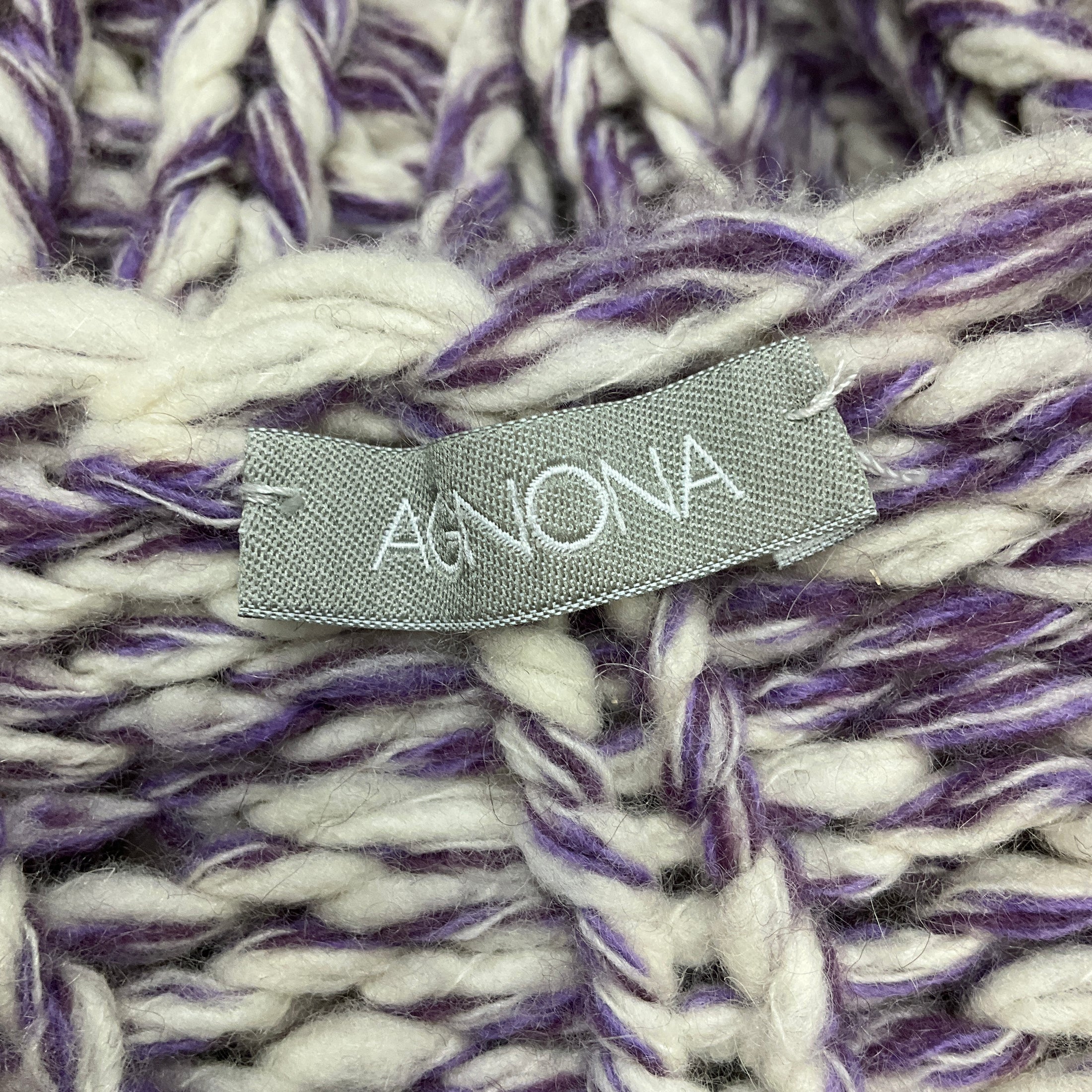 Agnona Purple / White Chunky Cashmere Knit Sweater