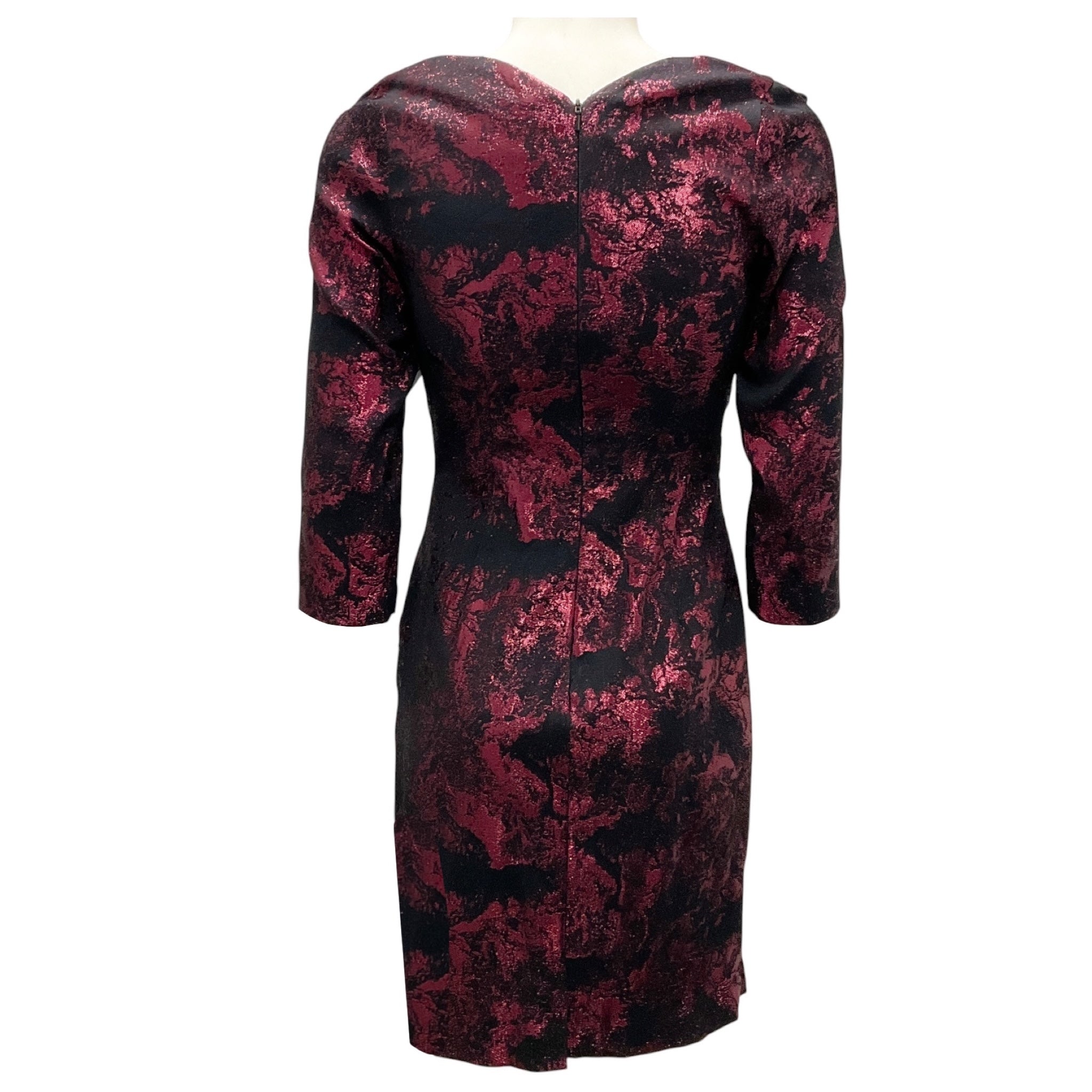 Theia Couture Blackberry Jacquard Cocktail Dress