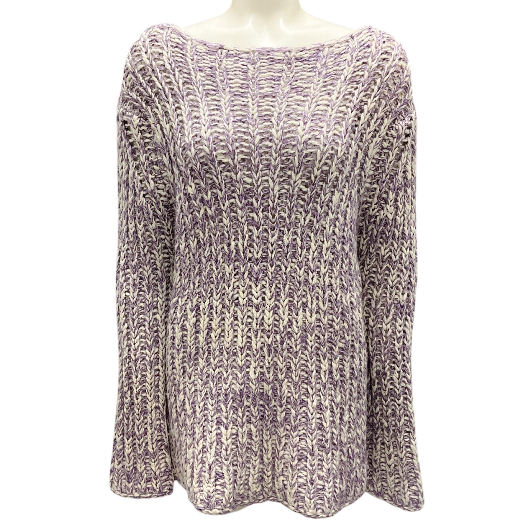 Agnona Purple / White Chunky Cashmere Knit Sweater