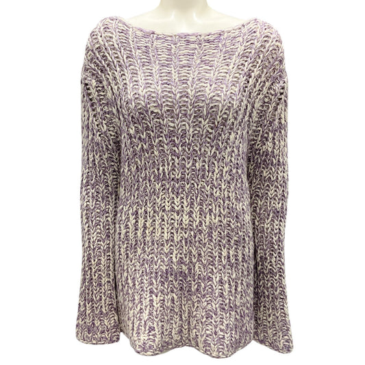 Agnona Purple / White Chunky Cashmere Knit Sweater