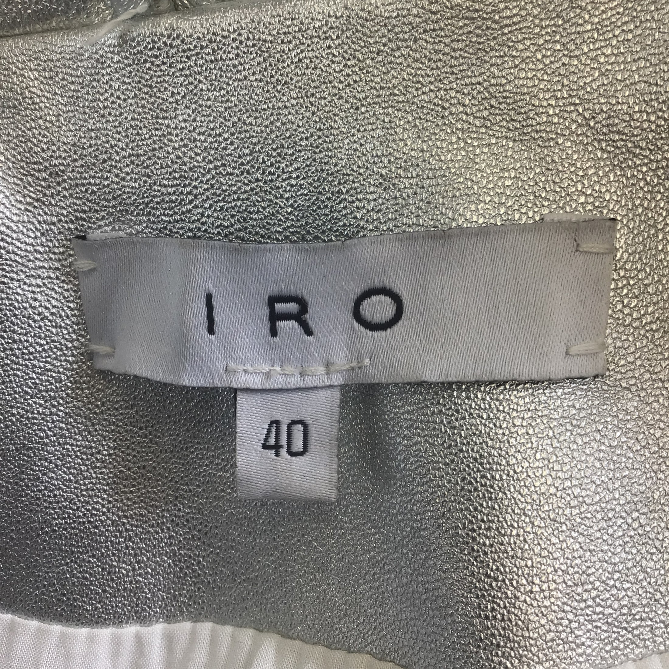 IRO Silver / Gold Metallic Ombre Effect Moto Zip Lambskin Leather Calum Jacket