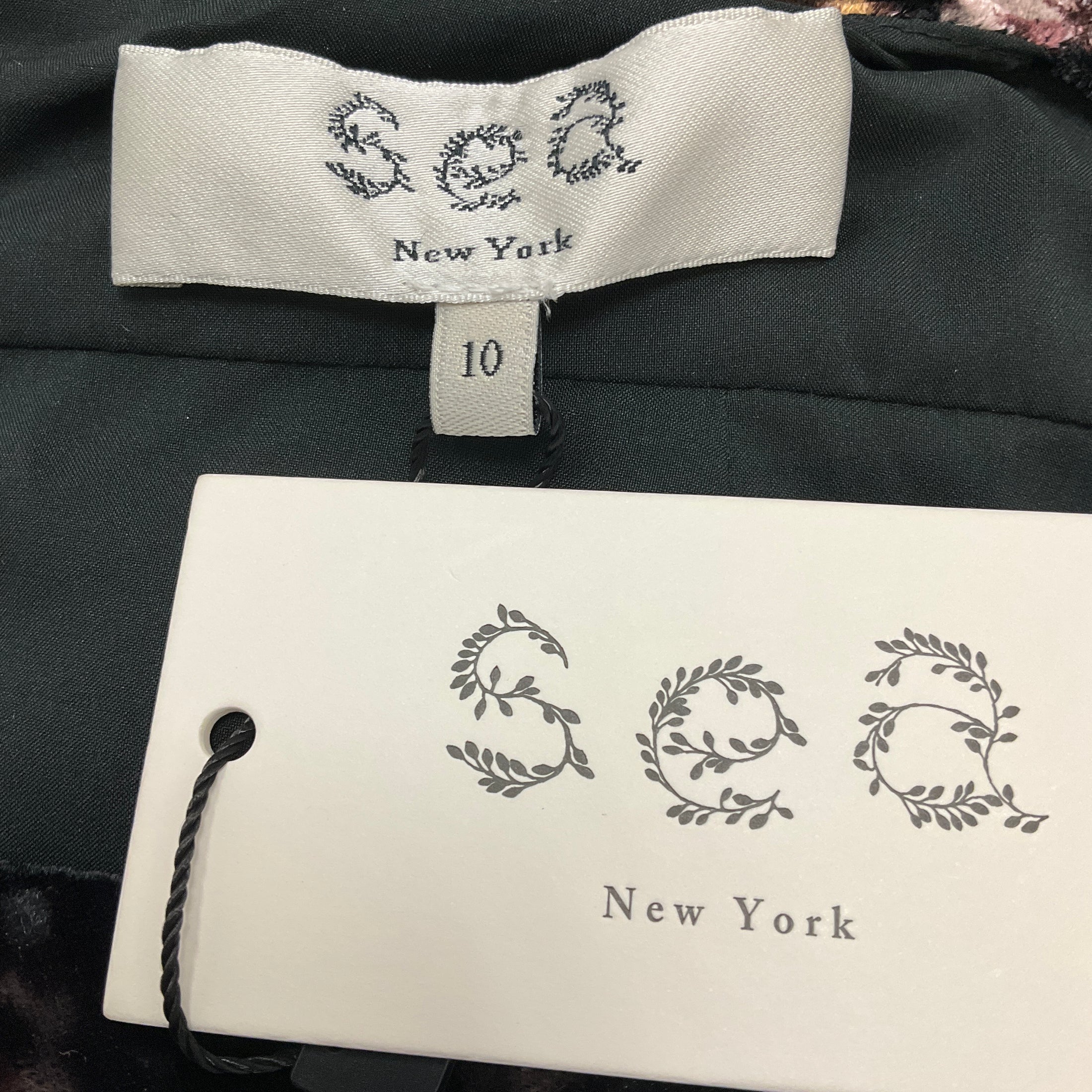 Sea New York Black Valerie Velvet Back Tie Midi Dress