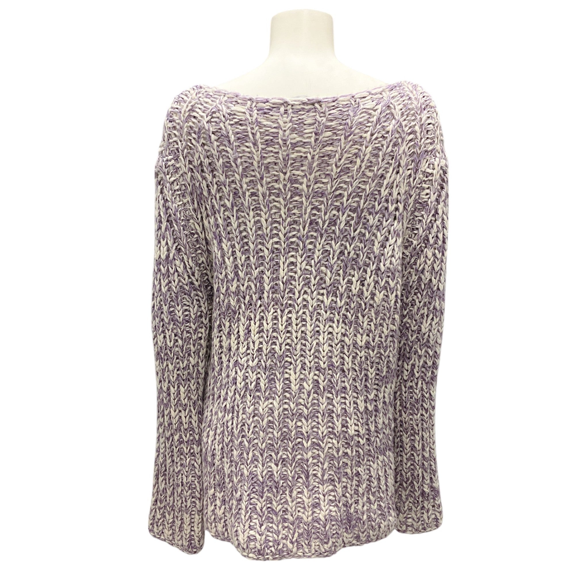 Agnona Purple / White Chunky Cashmere Knit Sweater