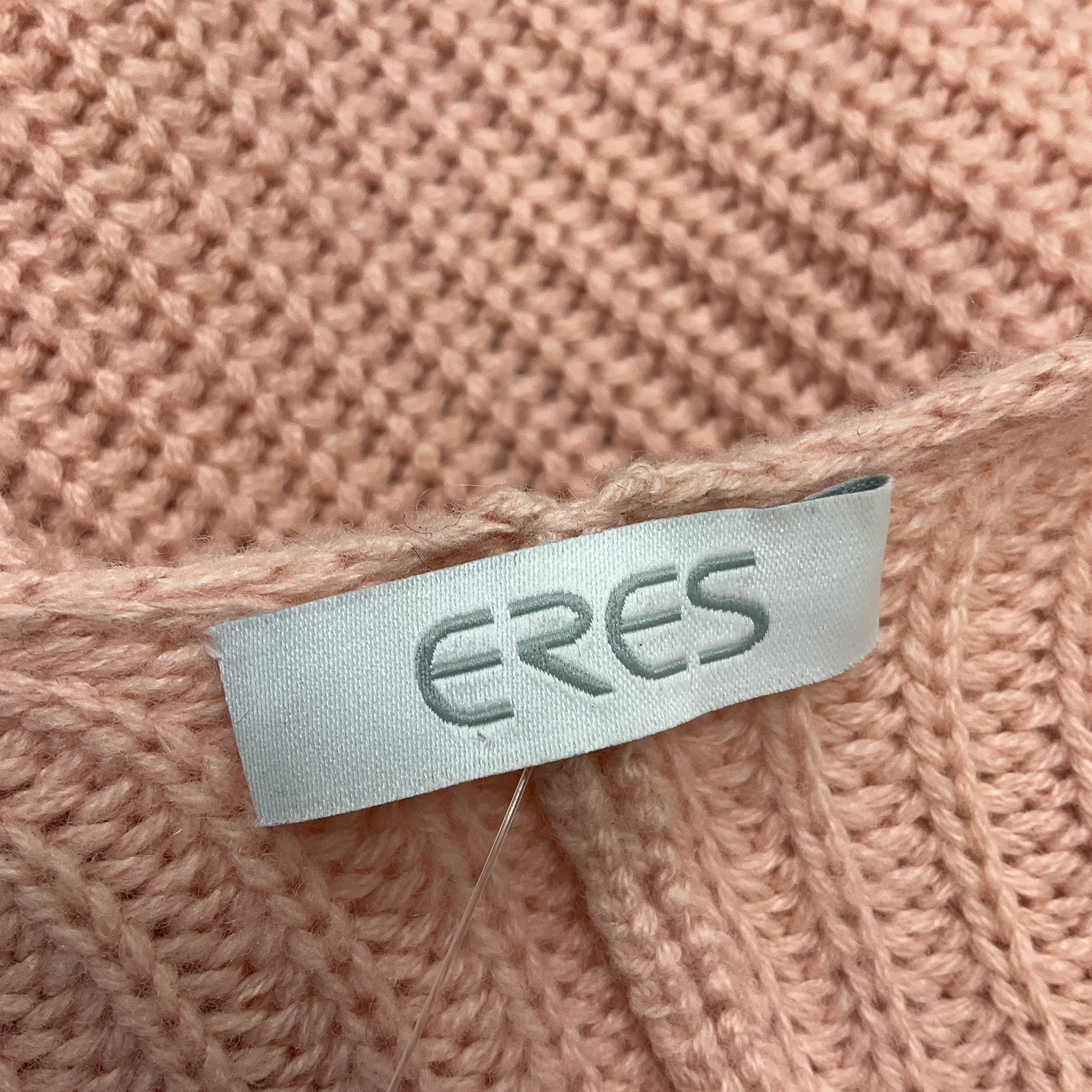 Eres Blush Pink Ribbed Knit Poncho / Cape