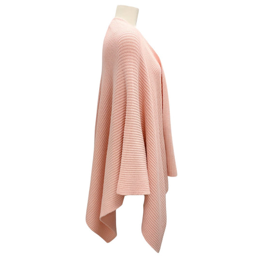 Eres Blush Pink Ribbed Knit Poncho / Cape