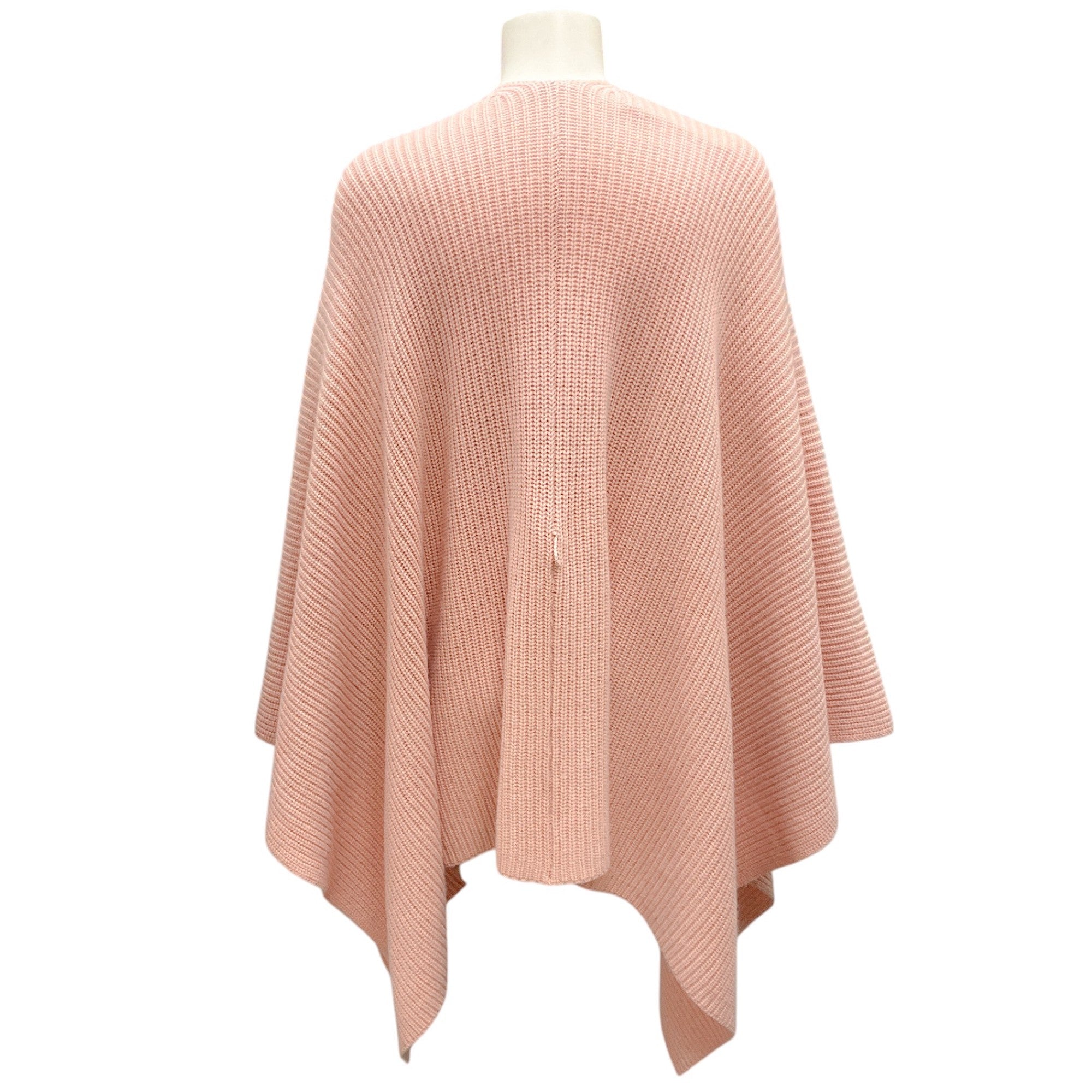 Eres Blush Pink Ribbed Knit Poncho / Cape