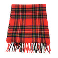 Load image into Gallery viewer, Burberry Red Fringed Plaid Lambswool Scarf
