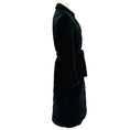 Load image into Gallery viewer, Etro Black Quilted Padded Mid Length Velvet Coat with Belt
