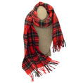 Load image into Gallery viewer, Burberry Red Fringed Plaid Lambswool Scarf
