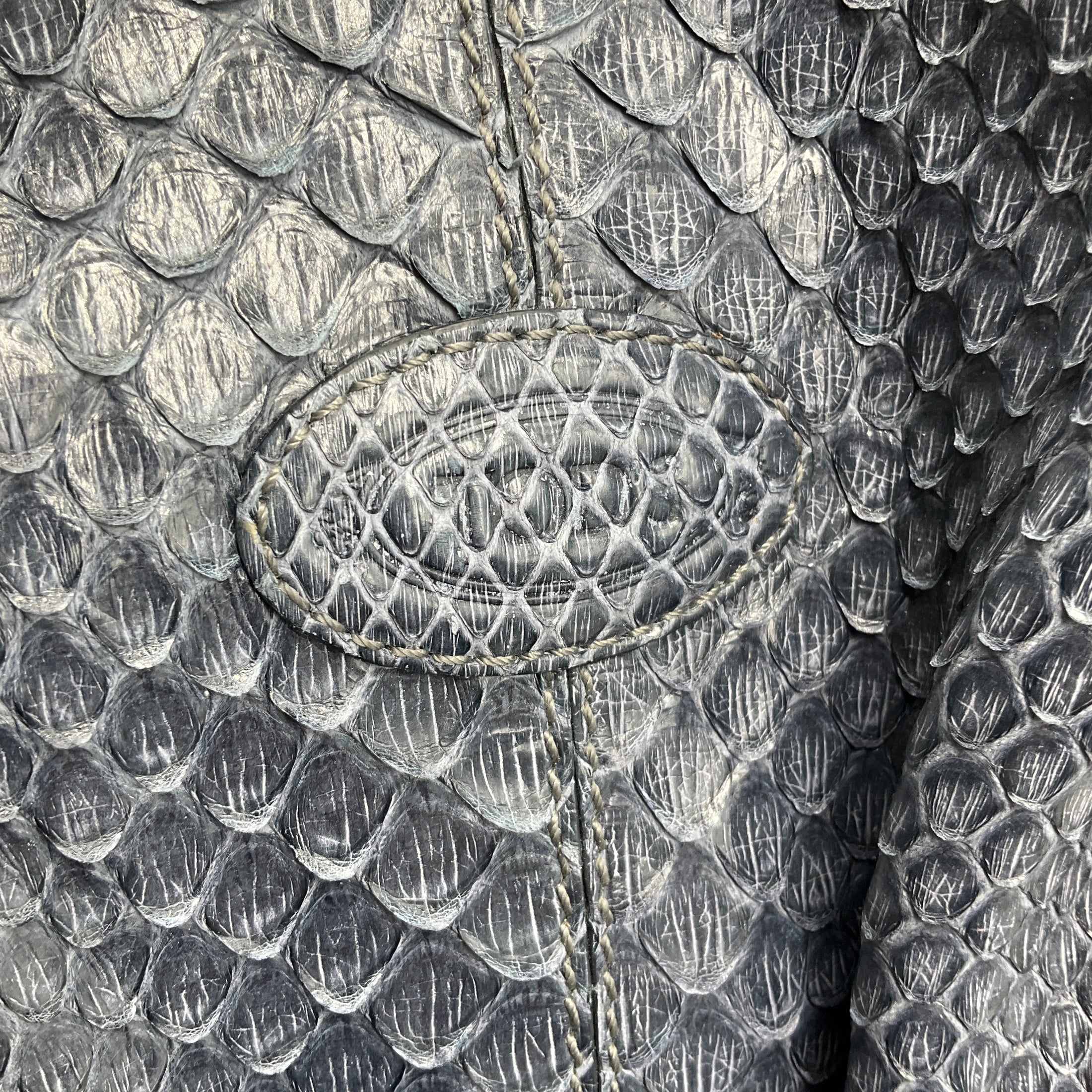 Tod's Slate Blue Python Skin Leather Handbag