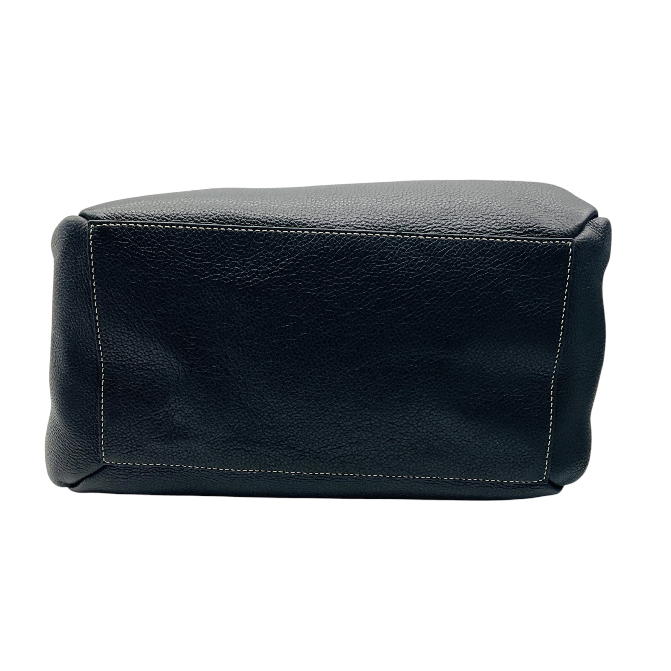 Toteme Black Grained Leather Belt Hobo Bag