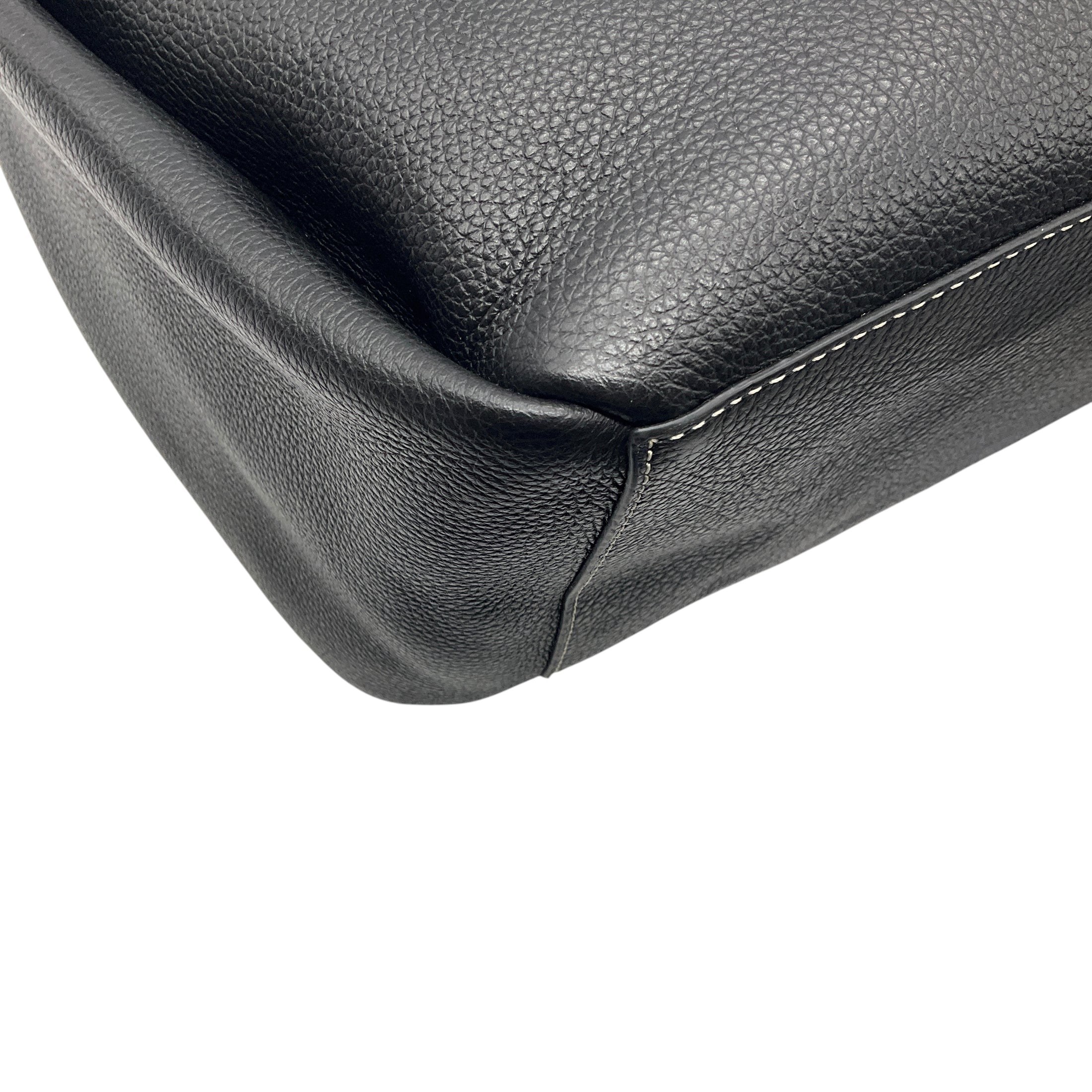 Toteme Black Grained Leather Belt Hobo Bag