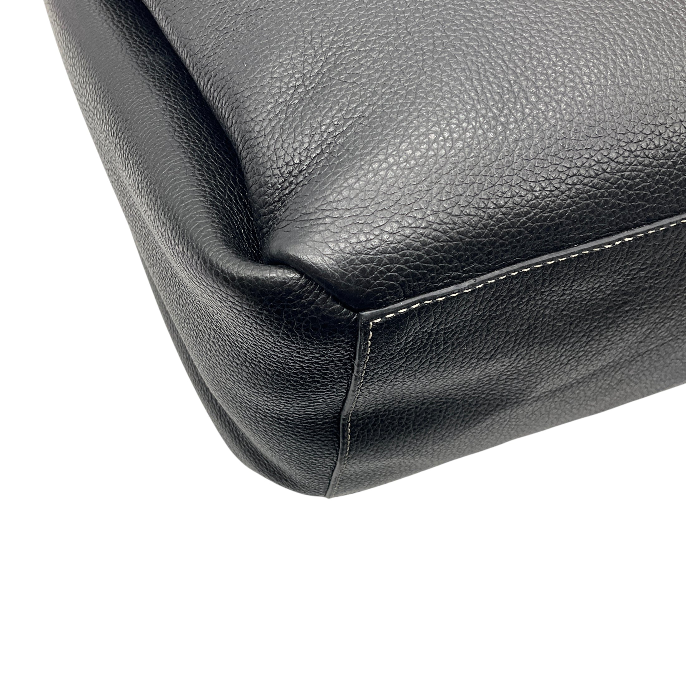 Toteme Black Grained Leather Belt Hobo Bag