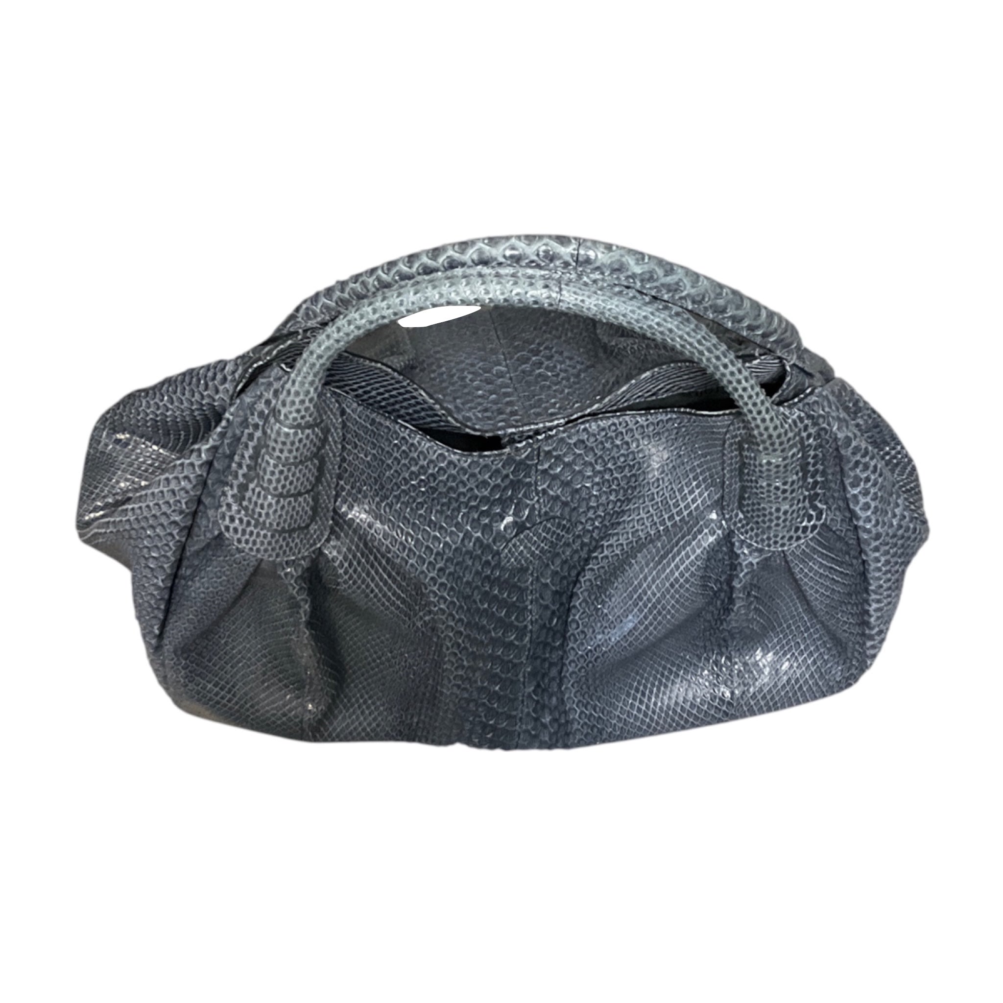 Tod's Slate Blue Python Skin Leather Handbag