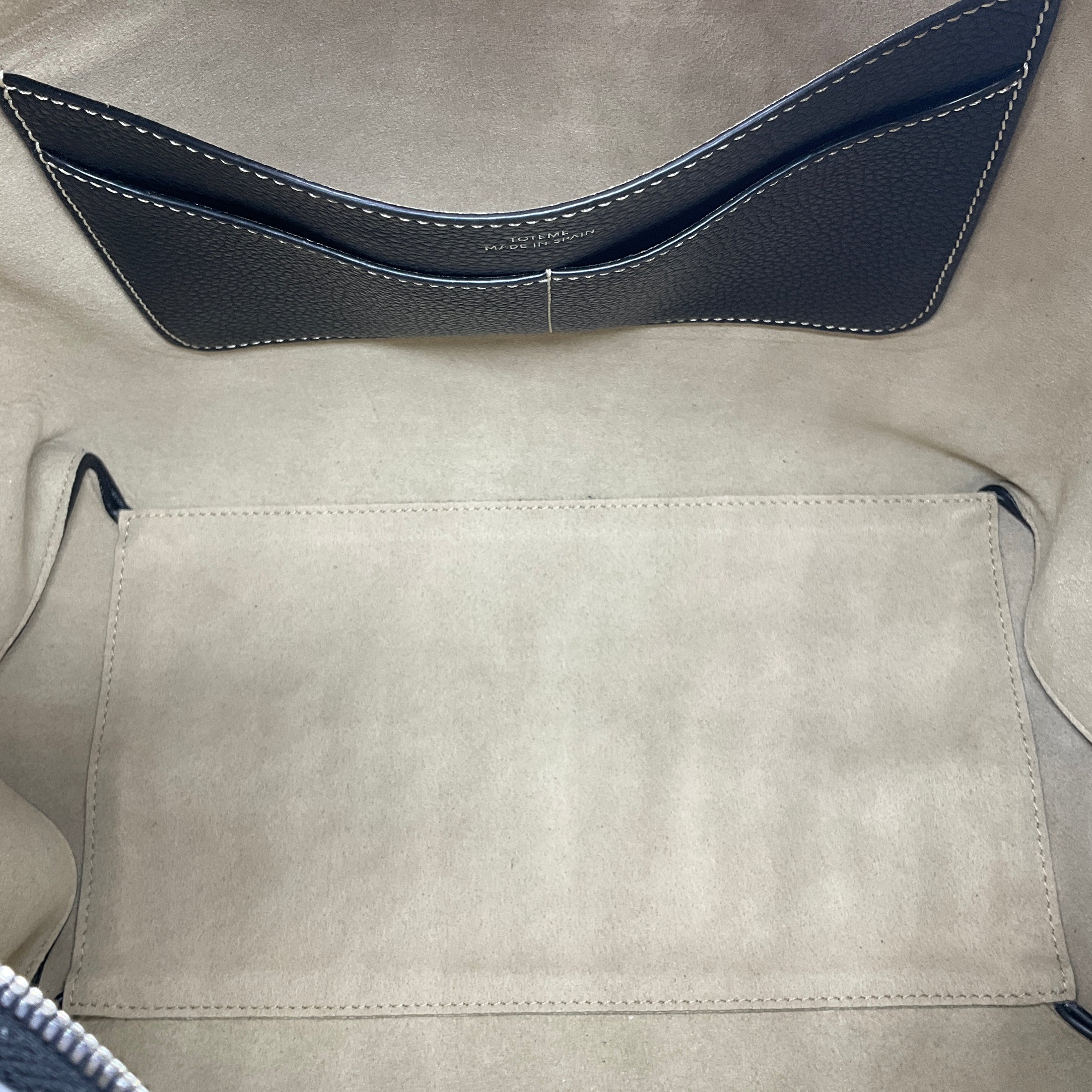 Toteme Black Grained Leather Belt Hobo Bag