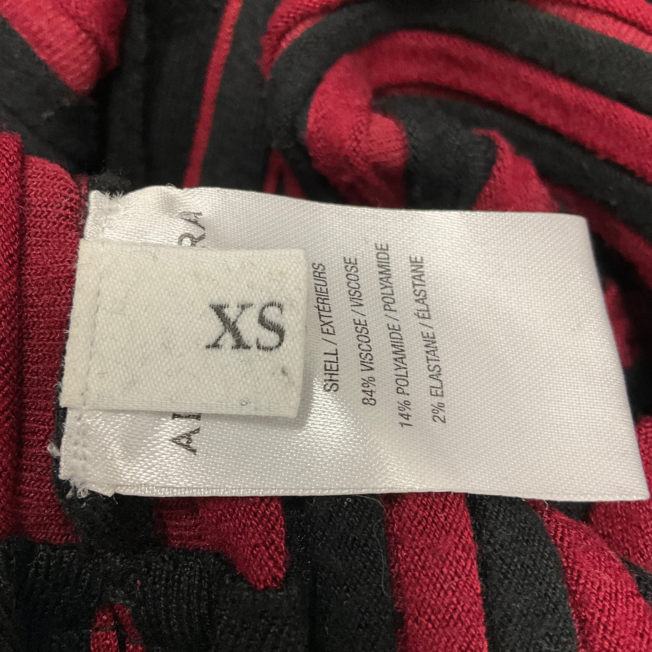 Altuzarra Black / Red Striped Stretch Knit Bandage Midi Dress