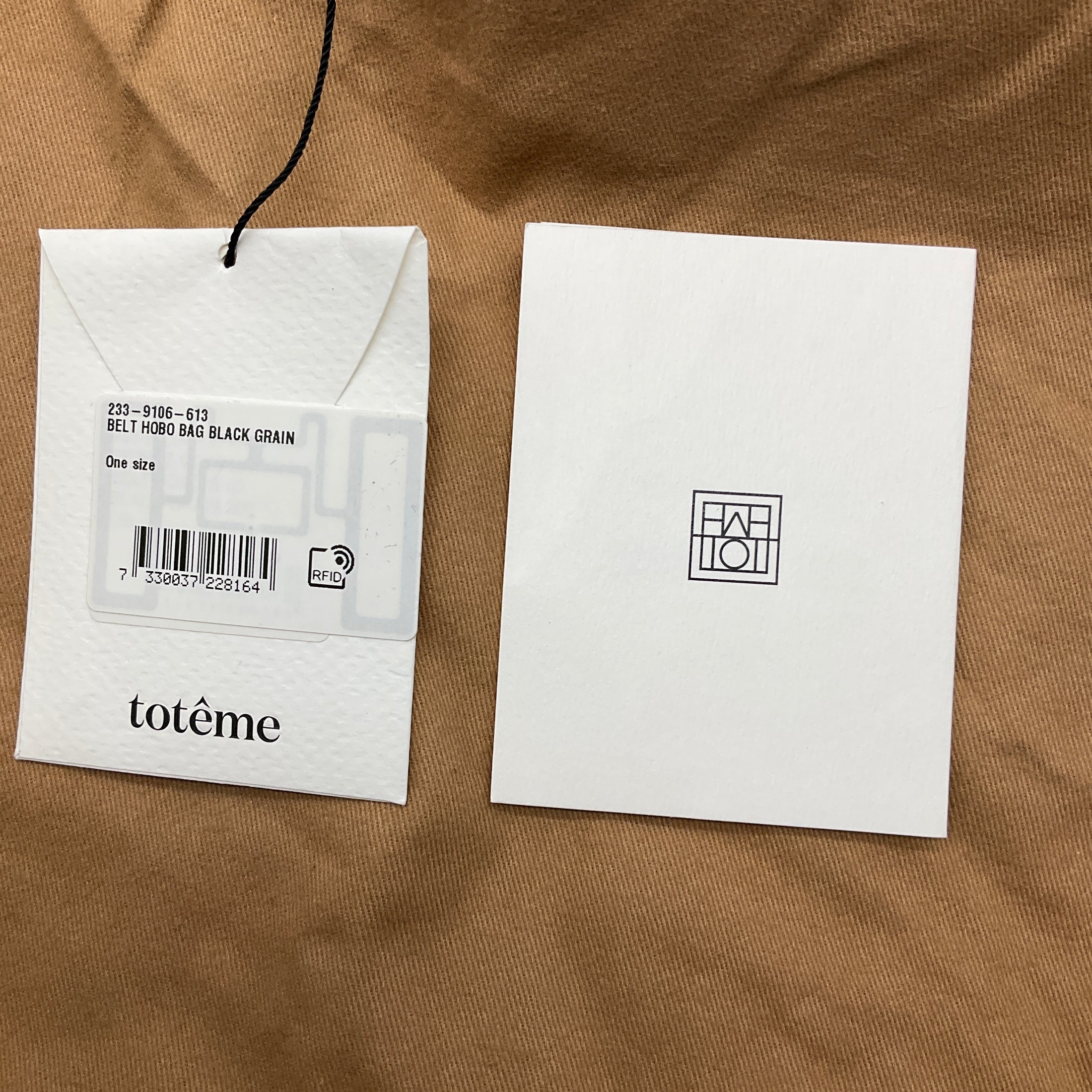 Toteme Black Grained Leather Belt Hobo Bag