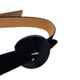 Load image into Gallery viewer, Giorgio Armani Black Velvet and Leather Belt with Round Lucite Buckles
