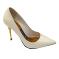 Load image into Gallery viewer, Tom Ford Ivory / Gold Stiletto Heel Patent Leather Pump
