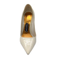 Load image into Gallery viewer, Tom Ford Ivory / Gold Stiletto Heel Patent Leather Pump
