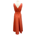 Load image into Gallery viewer, Brunello Cucinelli Terracotta Monili Bead Embellished Belted Sleeveless Cotton Midi Dress
