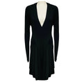Load image into Gallery viewer, Alexandre Vauthier Black Long Sleeved V-Neck Viscose Stretch Wrap Dress
